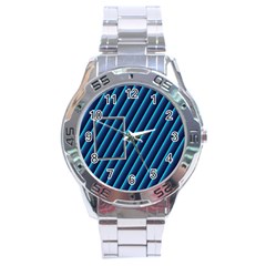 Blue metal stainless steel watch - Stainless Steel Analogue Watch