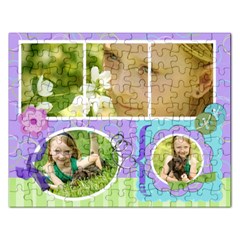 Rectangle Puzzle Template Spring - Jigsaw Puzzle (Rectangular)