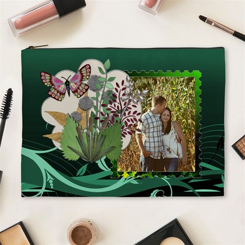 Pretty Green Xl Cosmetic Bag By Lil Front