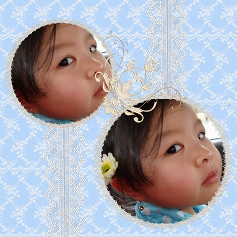 Dainty Blue Lace 8 X 8 Quick Scrap Page By Happylemon 8 x8  Scrapbook Page - 1
