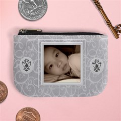 Elegant Gray Swirls Mini Coin Purse