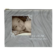 Just Like Silk - Gray Custom Cosmetic Bag XL - Cosmetic Bag (XL)