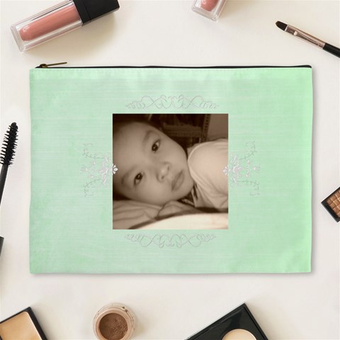 Green Grungy Elegance Custom Cosmetic Bag Xl By Happylemon Front