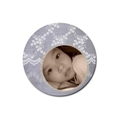 Pretty Grey Custom Round Drink Coaster - Rubber Round Coaster (4 pack)