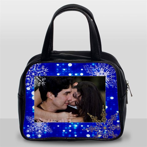 2 Sided Blue Lights With Snowflakes Purse By Ivelyn Front