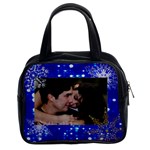 2 sided blue lights with snowflakes purse - Classic Handbag (Two Sides)