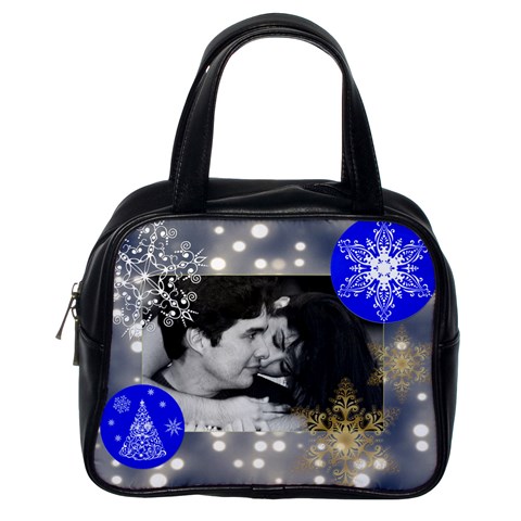 2 Sided Blue Lights With Snowflakes Purse By Ivelyn Back
