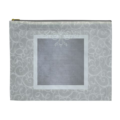 Gray Elegance Custom Cosmetic Bag Xl By Happylemon Front