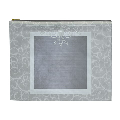 Gray Elegance Custom Cosmetic Bag Xl By Happylemon Front