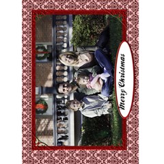 Christmas Card Red Damask 5x7 - Greeting Card 5 x 7 Christmas Card Red Damask 5x7 - Greeting Card 5 x 7