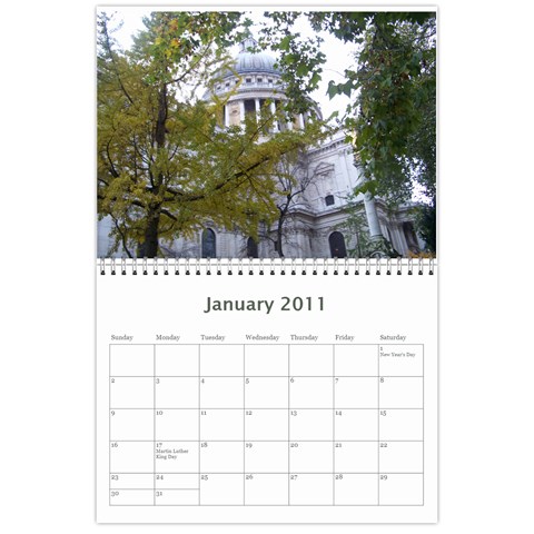 London 2011 Calendar By Sarah Jan 2011