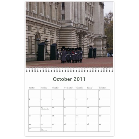 London 2011 Calendar By Sarah Oct 2011