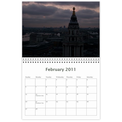 London 2011 Calendar By Sarah Feb 2011