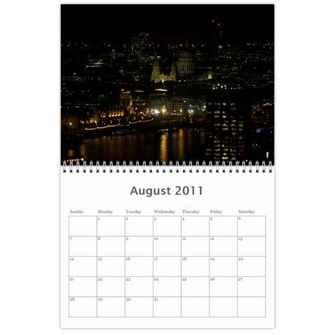 London 2011 Calendar By Sarah Aug 2011