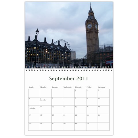 London 2011 Calendar By Sarah Sep 2011
