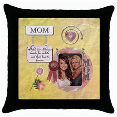 Mom Throw Pillow Case - Throw Pillow Case (Black)