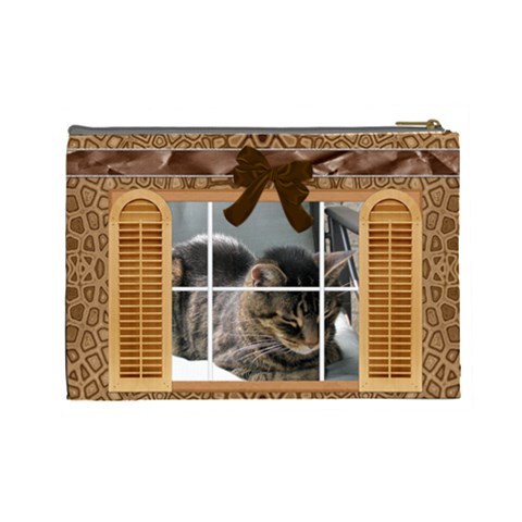 Brown Window Frame Large Cosmetic Bag By Lil Back