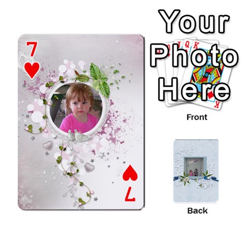Branndons 4 Playing Cards By Sherry Front - Heart7