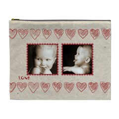 Red Glitter Valentines love extra larg cosmetic bag - Cosmetic Bag (XL) Red Glitter Valentines love extra larg cosmetic bag - Cosmetic Bag (XL)