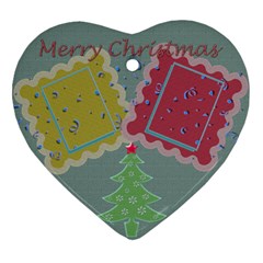 Merry Christmas tree - heart ornament - Ornament (Heart)