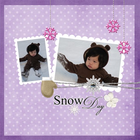 Snow Fun Quickpages By Jennyl 12 x12  Scrapbook Page - 1