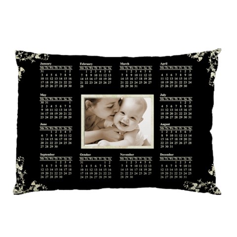 2011 Calendar Pillowcase Creme Swirls By Catvinnat 26.62 x18.9  Pillow Case