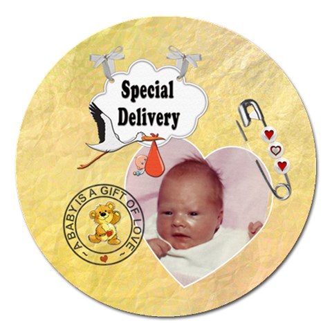 Special Delivery 5  Round Magnet By Lil Front