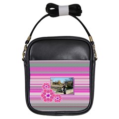 Purple flowers - Girls Sling Bag