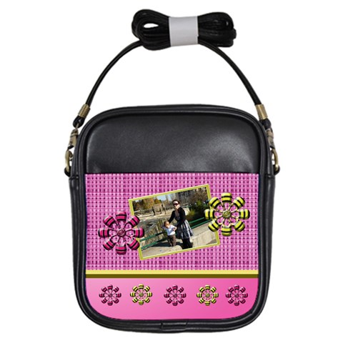 Pink & Yellow Sling Bag By Daniela Front