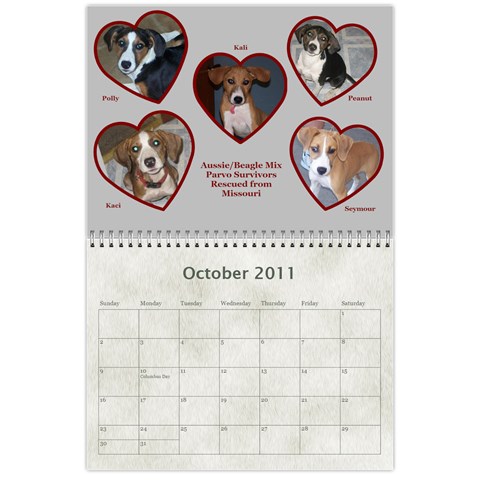 Rescue Calander By Tracy Caccavella Oct 2011
