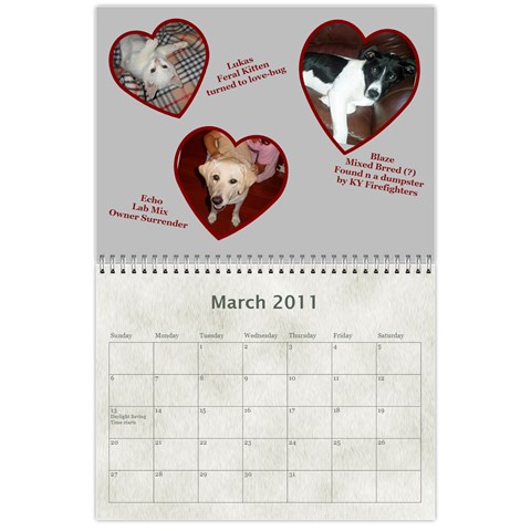 Rescue Calander By Tracy Caccavella Mar 2011