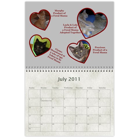 Rescue Calander By Tracy Caccavella Jul 2011