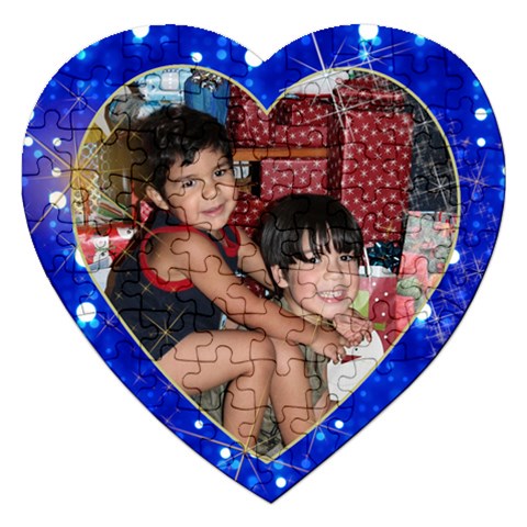 Blue Lights Heart Sparkling Puzzle By Ivelyn Front