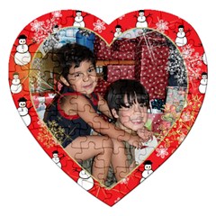 Snowman Heart Sparkling Puzzle