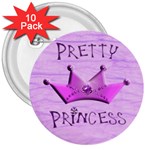 pretty princess party button - 3  Button (10 pack)