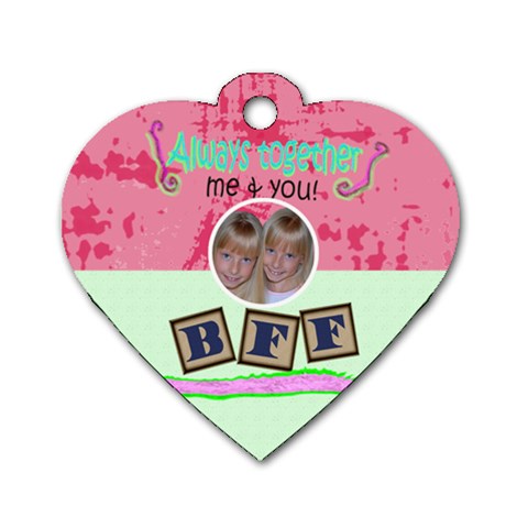Best Friends Forever Heart Dog Tag By Danielle Christiansen Front
