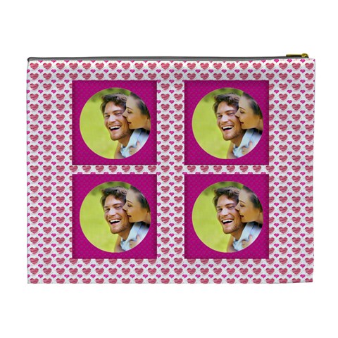 All Of My Heart Extra Large Cosmetic Bag By Catvinnat Back