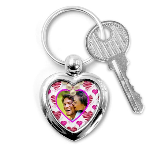 All Of My Heart Valentines Heart Keyring By Catvinnat Front