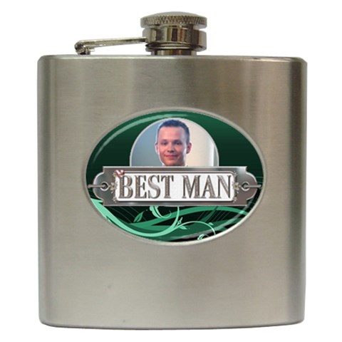 Best Man Hip Flask By Lil Front