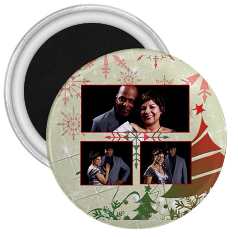 Red Snowflakes Magnet 3 By Ivelyn Front