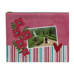 Cosmetic Bag (XL)- Red Flowers with Hearts (7 styles)