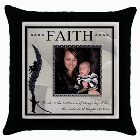 Faith Throw Pillow Case By Lil Front