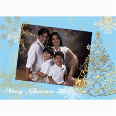 gold xmas tree xmas greeting cards - 5  x 7  Photo Cards