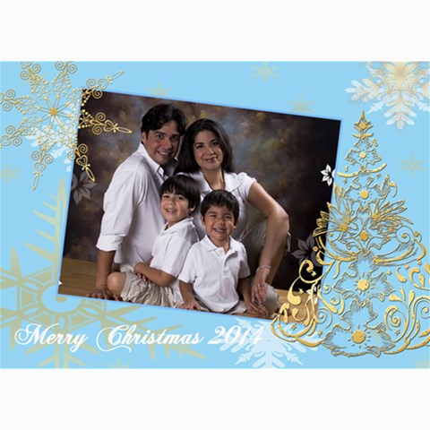 Gold Xmas Tree Xmas Greeting Cards By Ivelyn 7 x5  Photo Card - 7