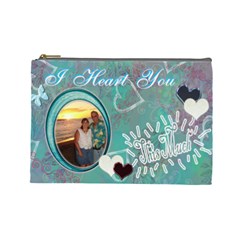 Love you This Much Aqua - Cosmetic Bag (Large)