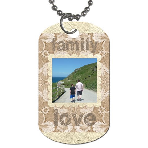 Mocha Damask Family Love Double Sided Dogtag By Catvinnat Front