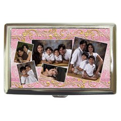 Pink Family Money Case With Gold Swirls