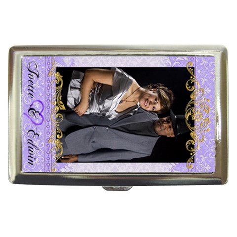 Purple Love Money Case With Gold Swirls By Ivelyn Front