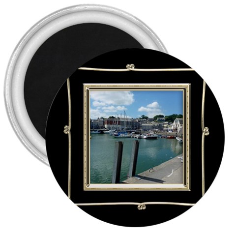 Liquid Gold 3 Inch Magnet By Catvinnat Front