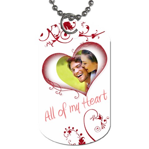 Valentine Red All Of My Heart Double Side Dog Tag By Catvinnat Front